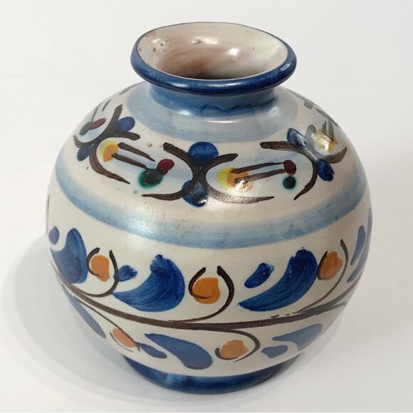 F Buria Caltagirone Sicily Floral Pottery Hand Painted Tonala Stoneware Bud Vase - Picture 4 of 16